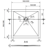 Mexen Stone+ brodzik kompozytowy kwadratowy 90 x 90 cm, antracyt - 44719090