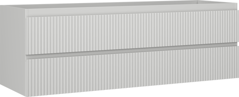 Mexen Rivel Badezimmerschrank für Waschbecken 140 cm, 2 Schubladen, geriffelt, graumatt - 91A20-14047-2-BFF62