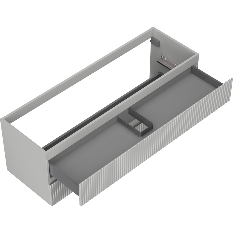 Mexen Rivel gabinete de baño bajo lavabo de 140 cm, 2 cajones, acanalado, gris mate - 91A20-14047-2-BFF62