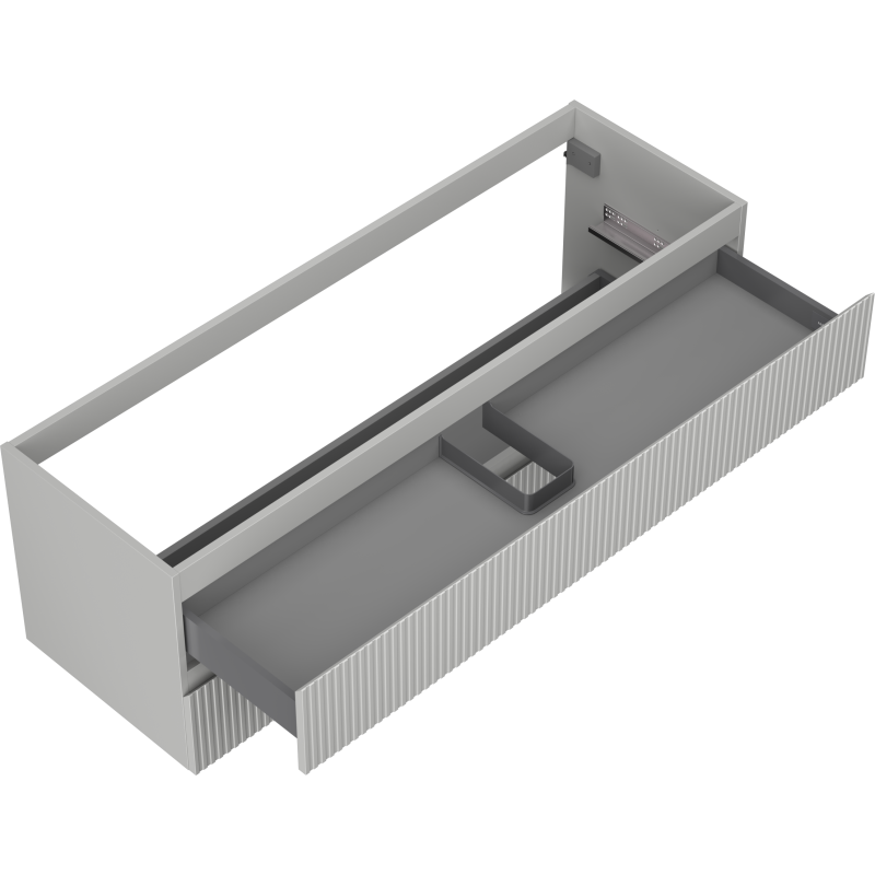 Mexen Rivel meuble de salle de bains sous vasque 140 cm, 2 tiroirs, rainuré, gris mat - 91A20-14047-2-BFF62