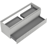 Mexen Rivel Badezimmerschrank unter Waschbecken 140 cm, 2 Schubladen, geriffelt, grau matt - 91A20-14047-2-BFF62