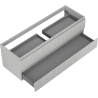 Mexen Rivel meuble de salle de bain sous lavabo 140 cm, 2 tiroirs, rainuré, gris mat - 91A20-14047-2-BFF62
