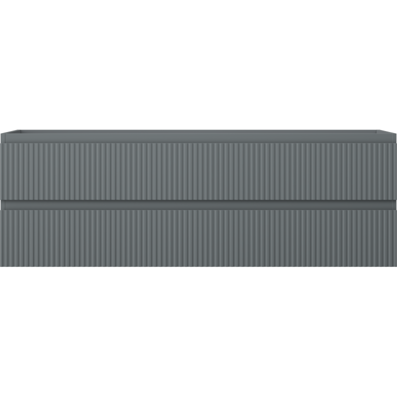 Mexen Rivel badkamerkast voor wastafel 140 cm, 2 lades, geribbeld, grafiet mat - 91A20-14047-2-BFF66
