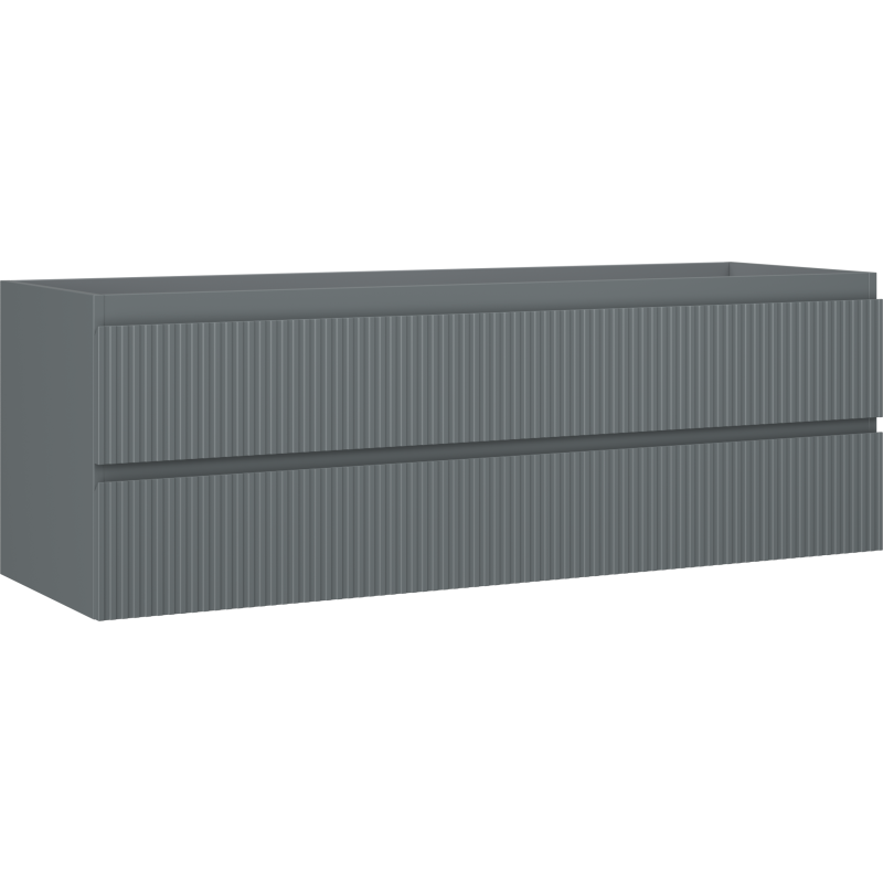 Mexen Rivel Badezimmer-Unterschrank 140 cm, 2 Schubladen, geriffelt, Graphit Matt - 91A20-14047-2-BFF66