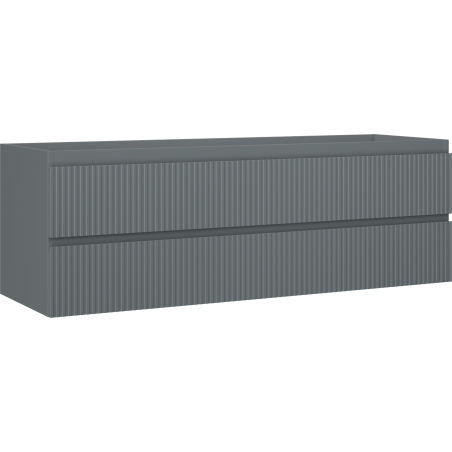 Mexen Rivel badkamerkast voor wastafel 140 cm, 2 lades, geribbeld, grafiet mat - 91A20-14047-2-BFF66