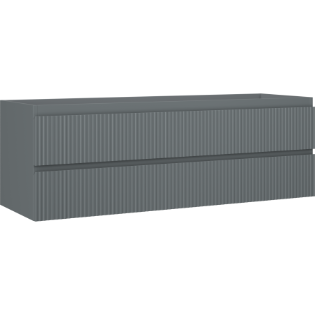 Mexen Rivel meuble de salle de bain sous lavabo 140 cm, 2 tiroirs, rainuré, graphite mat - 91A20-14047-2-BFF66