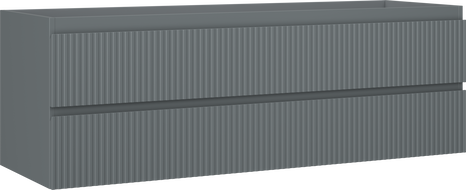 Mexen Rivel Badezimmerschrank 140 cm, 2 Schubladen, geriffelt, Graphit matt - 91A20-14047-2-BFF66