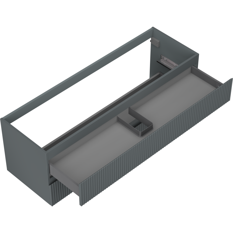 Mexen Rivel Badezimmerschrank 140 cm, 2 Schubladen, geriffelt, Graphit matt - 91A20-14047-2-BFF66