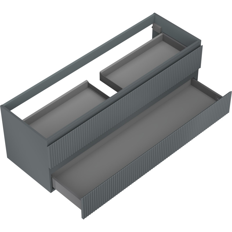 Mexen Rivel vannitoakapp valamu alla 140 cm, 2 sahtlit, soonik, matt grafiit - 91A20-14047-2-BFF66