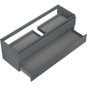 Mexen Rivel Badezimmer-Unterschrank 140 cm, 2 Schubladen, geriffelt, Graphit Matt - 91A20-14047-2-BFF66