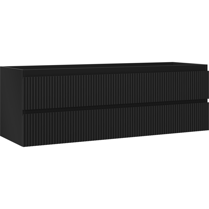 Mexen Rivel vannitoakapp valamualune 140 cm, 2 sahtlit, sooniline, must matt - 91A20-14047-2-BFF71