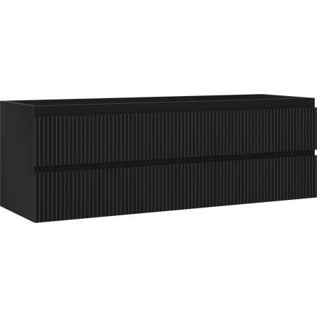 Mexen Rivel vannitoakapp valamualune 140 cm, 2 sahtlit, sooniline, must matt - 91A20-14047-2-BFF71