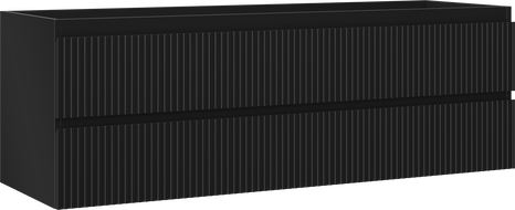 Mexen Rivel Badezimmer-Unterschrank 140 cm, 2 Schubladen, gerillt, mattschwarz - 91A20-14047-2-BFF71