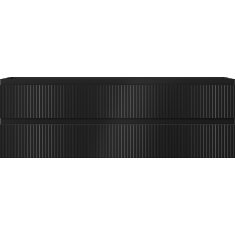 Mexen Rivel armário de casa de banho debaixo do lavatório 140 cm, 2 gavetas, ranhurado, preto mate - 91A20-14047-2-BFF71