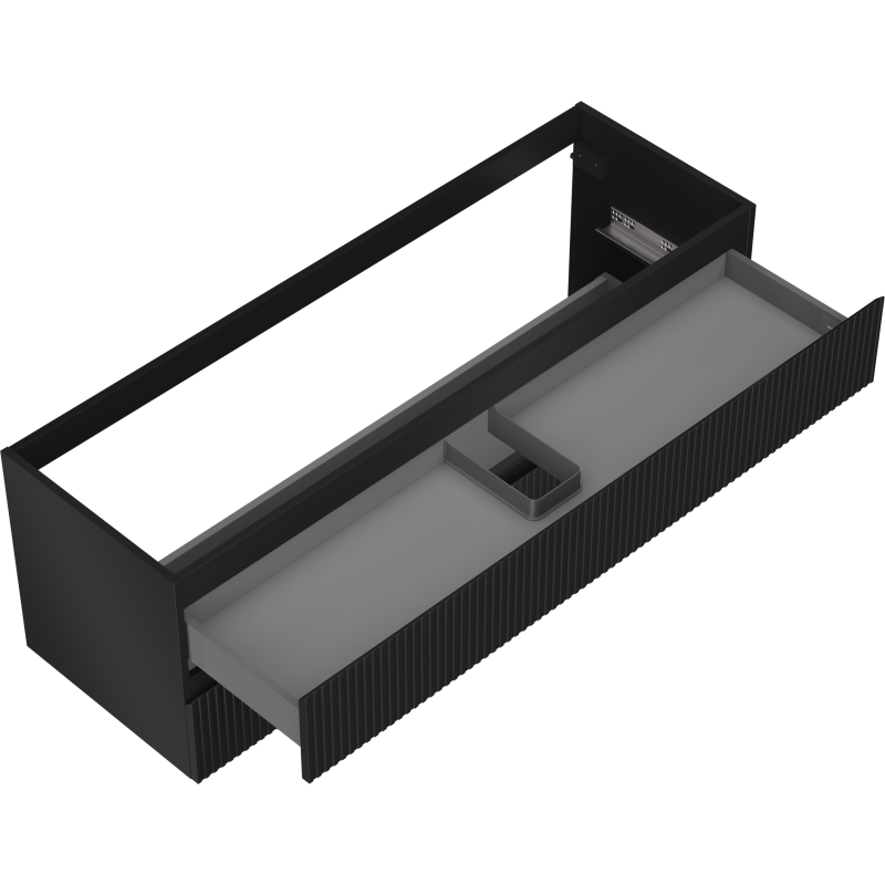 Mexen Rivel mueble de baño bajo lavabo 140 cm, 2 cajones, ranurado, negro mate - 91A20-14047-2-BFF71