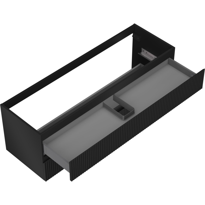 Mexen Rivel vannitoakapp valamualune 140 cm, 2 sahtlit, sooniline, must matt - 91A20-14047-2-BFF71