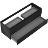 Mexen Rivel Badezimmer-Unterschrank 140 cm, 2 Schubladen, geriffelt, schwarz matt - 91A20-14047-2-BFF71