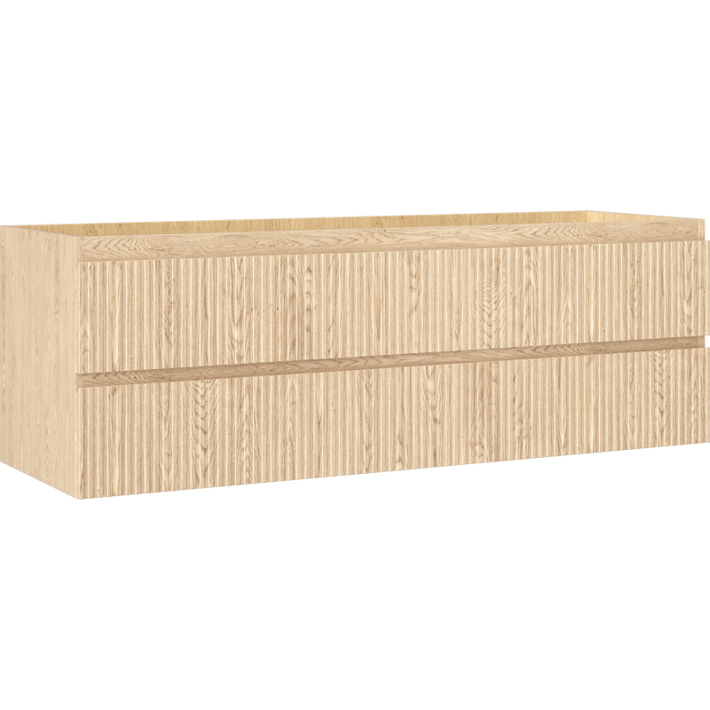 Mexen Rivel armario de baño para lavabo 140 cm, 2 cajones, acanalado, roble - 91A20-14047-2-BFF81