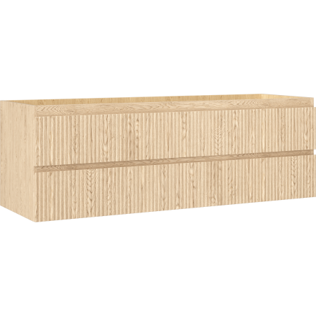 Mexen Rivel 140 cm Bathroom Cabinet Under Sink, 2 Drawers, Fluted, Oak - 91A20-14047-2-BFF81