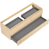 Mexen Rivel badkamerkast onder wastafel 140 cm, 2 lades, gefreesd, eiken - 91A20-14047-2-BFF81