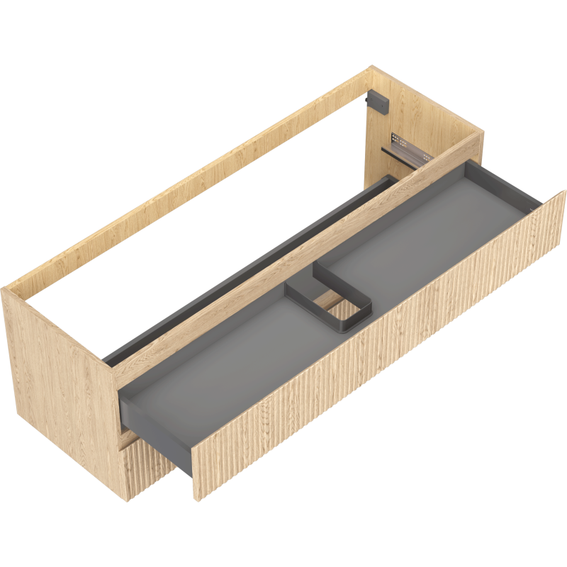 Mexen Rivel armario de baño para lavabo 140 cm, 2 cajones, acanalado, roble - 91A20-14047-2-BFF81