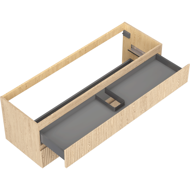 Mexen Rivel mobiletto da bagno sotto lavabo 140 cm, 2 cassetti, scanalato, rovere - 91A20-14047-2-BFF81