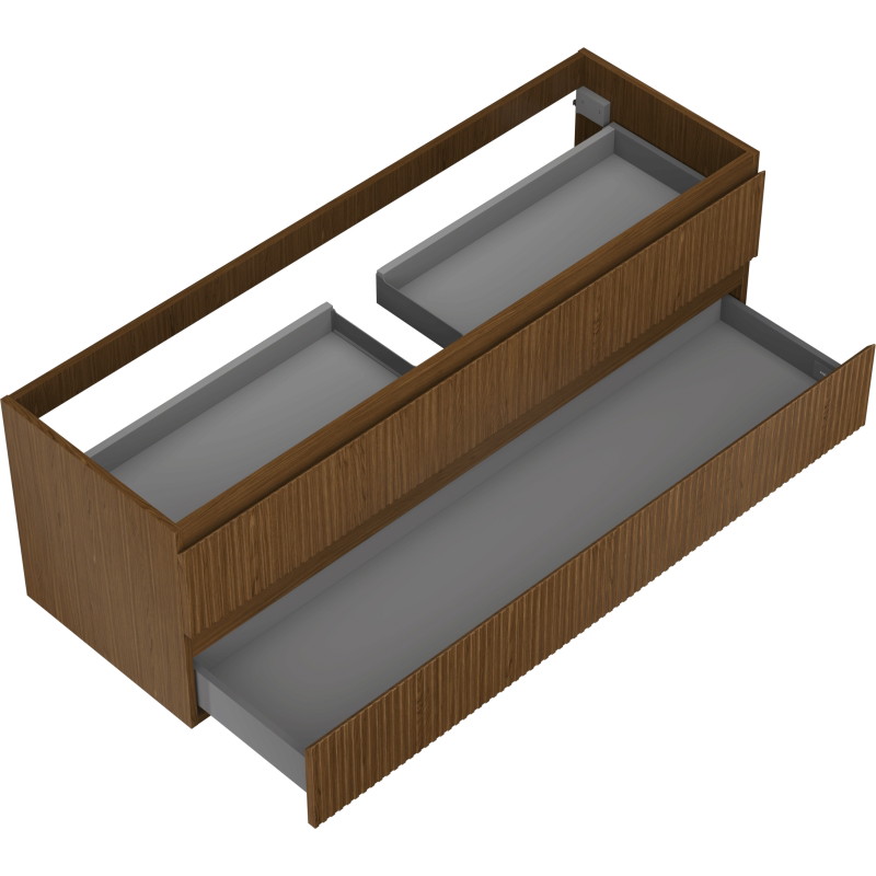 Mexen Rivel vannitoakapp valamu alla 140 cm, 2 sahtlit, sooneline, pähkel - 91A20-14047-2-BFF86