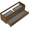 Mexen Rivel Badezimmerunterschrank 140 cm, 2 Schubladen, geriffelt, Nussbaum - 91A20-14047-2-BFF86