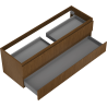 Mexen Rivel badkamerkastje onder wastafel 140 cm, 2 lades, gegolfd, noten - 91A20-14047-2-BFF86
