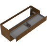 Mexen Rivel Badezimmerunterschrank 140 cm, 2 Schubladen, geriffelt, Nussbaum - 91A20-14047-2-BFF86