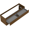 Mexen Rivel badkamerkastje onder wastafel 140 cm, 2 lades, gegolfd, noten - 91A20-14047-2-BFF86