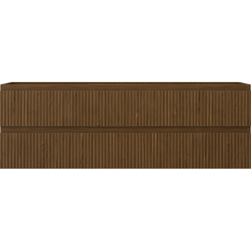 Mexen Rivel Badezimmerschrank 140 cm, 2 Schubladen, geriffelt, Nussbaum - 91A20-14047-2-BFF86