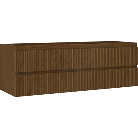 Mexen Rivel Badezimmerunterschrank 140 cm, 2 Schubladen, geriffelt, Nussbaum - 91A20-14047-2-BFF86
