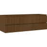 Mexen Rivel badkamerkastje onder wastafel 140 cm, 2 lades, gegolfd, noten - 91A20-14047-2-BFF86