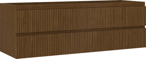 Mexen Rivel armário de casa de banho suspenso 140 cm, 2 gavetas, com frisos, nogueira - 91A20-14047-2-BFF86