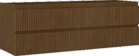Mexen Rivel szafka łazienkowa podumywalkowa 140 cm, 2 szuflady, ryflowana , orzech - 91A20-14047-2-BFF86