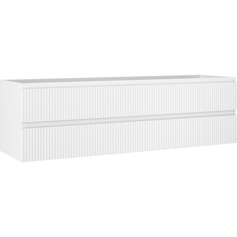 Mexen Rivel armário de casa de banho sob lavatório 160 cm, 2 gavetas, canelado, branco mate - 91A20-16047-2-BFF01