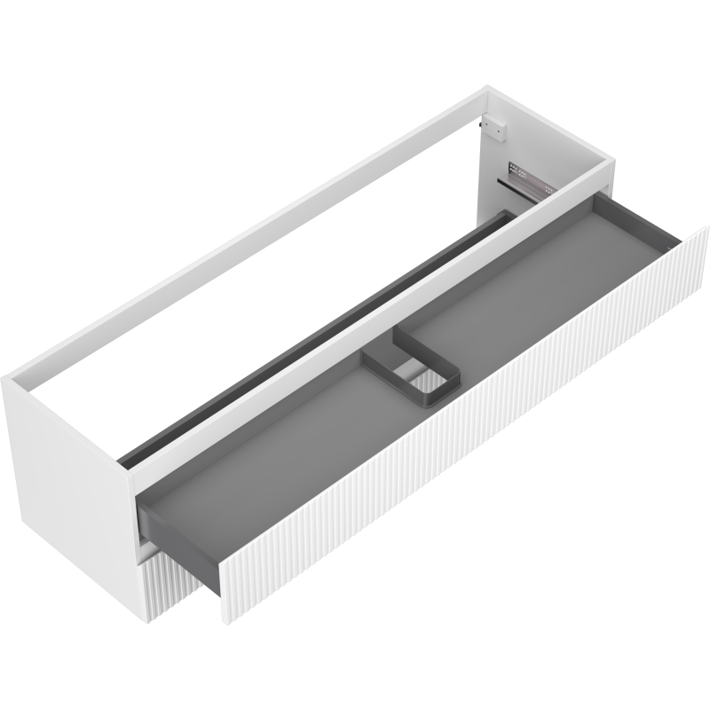 Mexen Rivel kylpyhuoneen allaskaappi 160 cm, 2 laatikkoa, uurrettu, matta valkoinen - 91A20-16047-2-BFF01