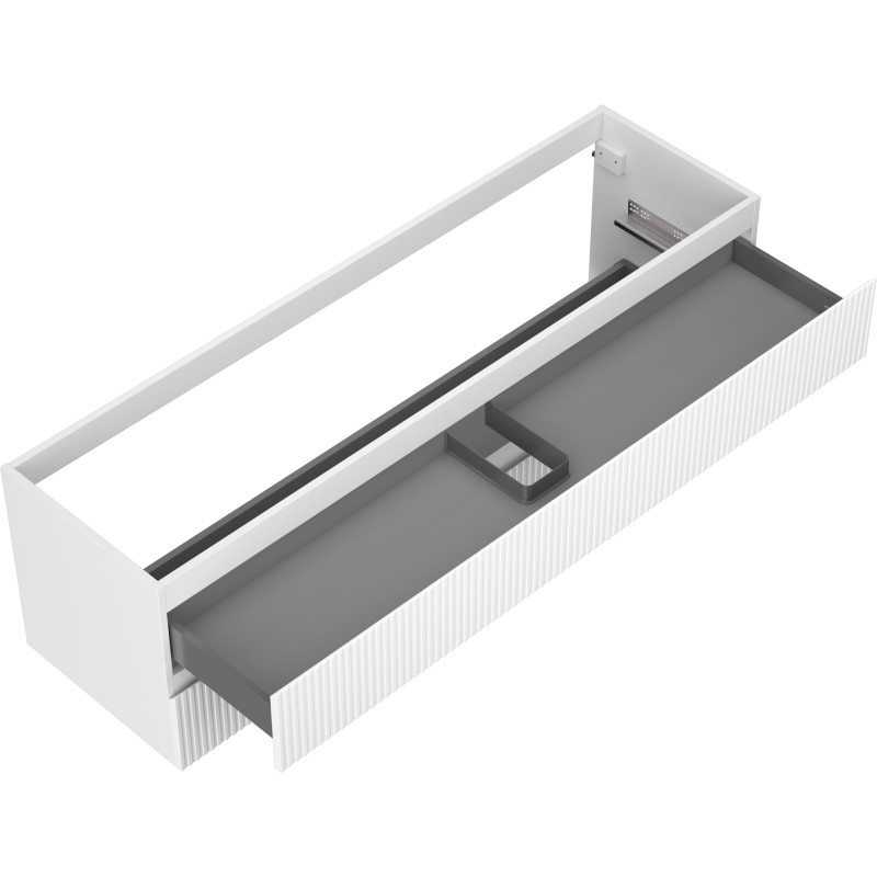 Mexen Rivel szafka łazienkowa podumywalkowa 160 cm, 2 szuflady, ryflowana , biała mat - 91A20-16047-2-BFF01