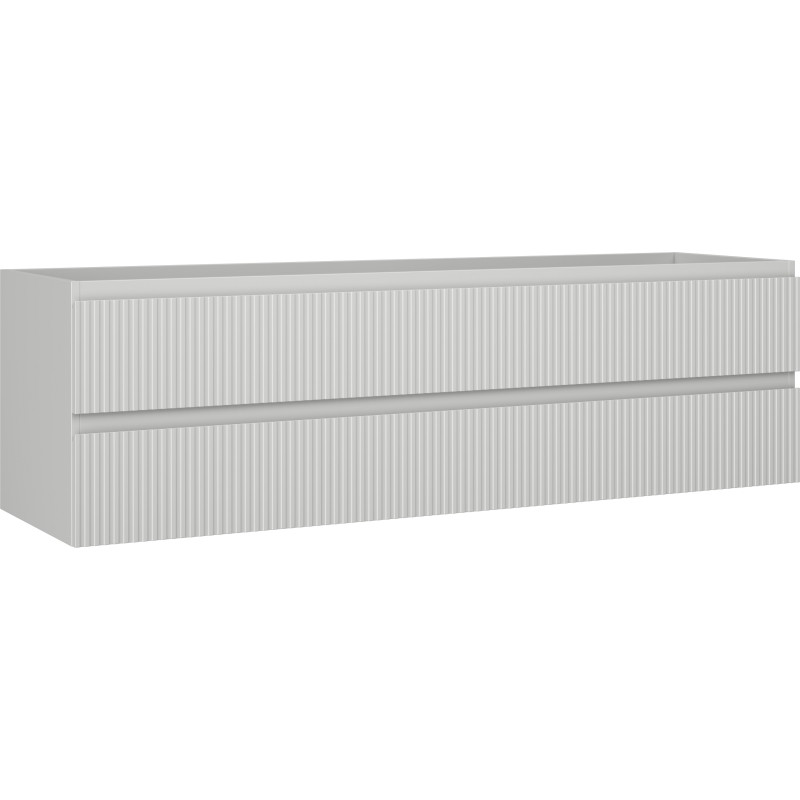 Mexen Rivel kupaonski ormar ispod umivaonika 160 cm, 2 ladice, rebrasti, sivi mat - 91A20-16047-2-BFF62