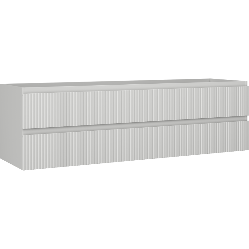 Mexen Rivel móvel de casa de banho sob lavatório 160 cm, 2 gavetas, canelado, cinzento mate - 91A20-16047-2-BFF62