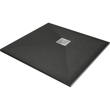 Mexen Stone+ vierkante composiet douchebak 100 x 100 cm, antraciet - 44711010