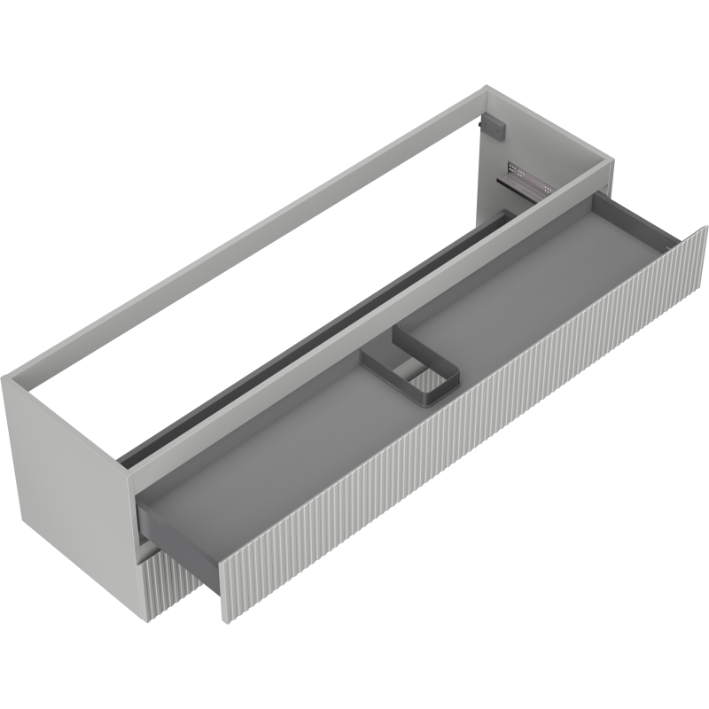 Mexen Rivel mobile da bagno sospeso 160 cm, 2 cassetti, scanalato, grigio opaco - 91A20-16047-2-BFF62