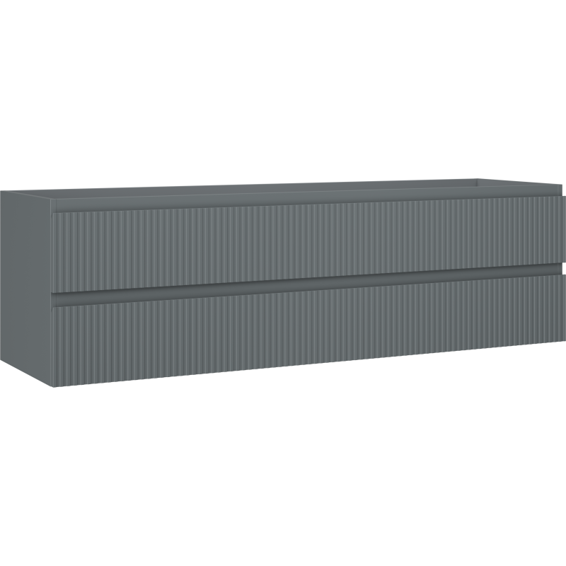 Mexen Rivel Badezimmerschrank 160 cm, 2 Schubladen, geriffelt, Graphit Matt - 91A20-16047-2-BFF66