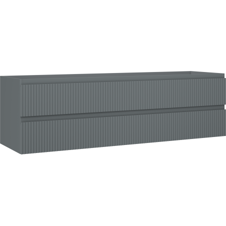 Mexen Rivel kopalniška omarica pod umivalnikom 160 cm, 2 predala, rebrasta, grafit mat - 91A20-16047-2-BFF66