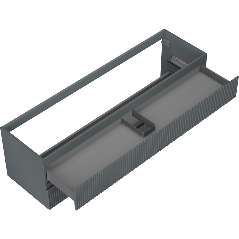 Mexen Rivel badkamerkast onder wastafel 160 cm, 2 laden, geribbeld, grafiet mat - 91A20-16047-2-BFF66