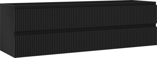 Mexen Rivel vannas istabas kumode zem izlietnes 160 cm, 2 atvilktnes, rievota, melns mats - 91A20-16047-2-BFF71
