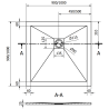 Mexen Stone+ composiet douchebak vierkant 90 x 90 cm, grijs-beton - 44619090