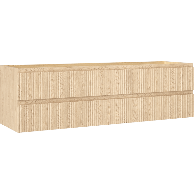 Mexen Rivel 160 cm leveä pesuallaskaappi, 2 laatikkoa, uurrettu, tammi - 91A20-16047-2-BFF81