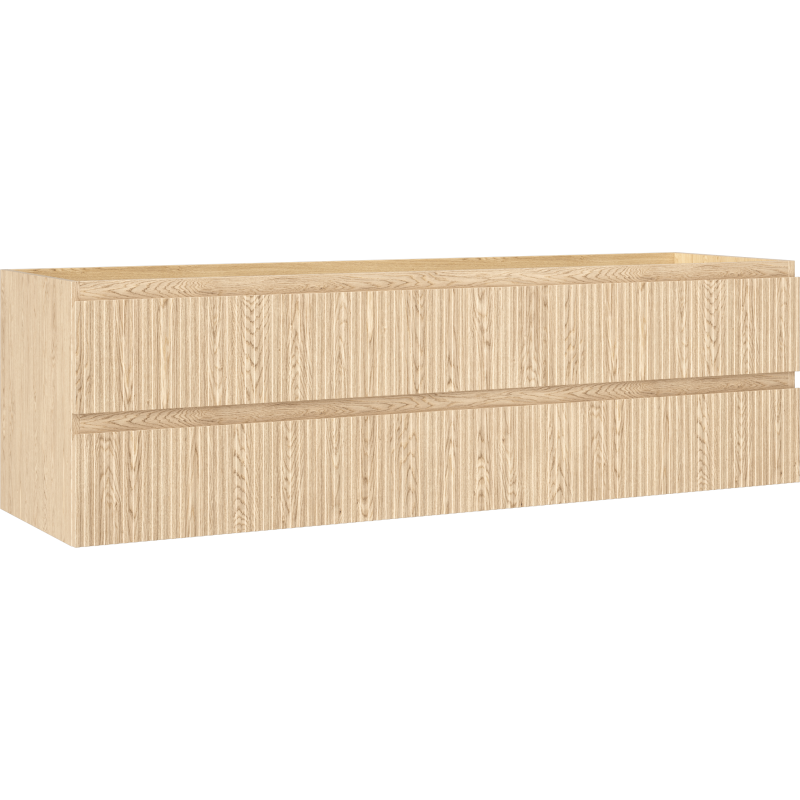 Mexen Rivel armadietto da bagno sotto lavabo 160 cm, 2 cassetti, scanalato, rovere - 91A20-16047-2-BFF81